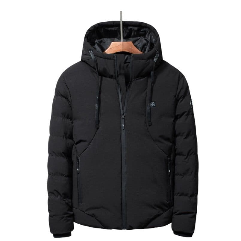 image-New Men Women Cotton Coat USB Smart Electric Heated Jackets Winter Thicken Down Hooded Outdoor Hiking Ski Clothing 7XL