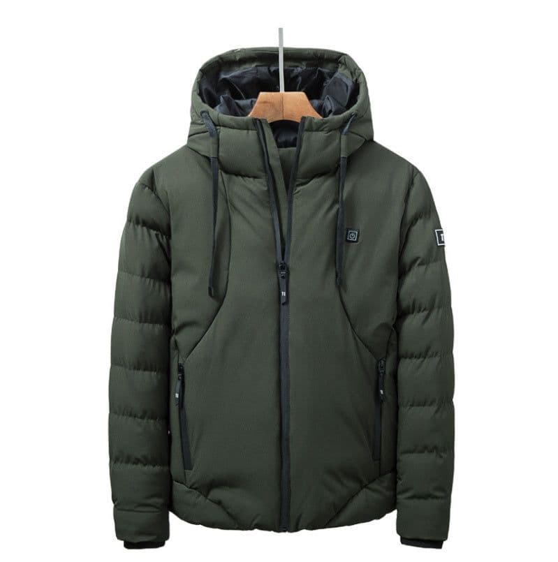 image-New Men Women Cotton Coat USB Smart Electric Heated Jackets Winter Thicken Down Hooded Outdoor Hiking Ski Clothing 7XL