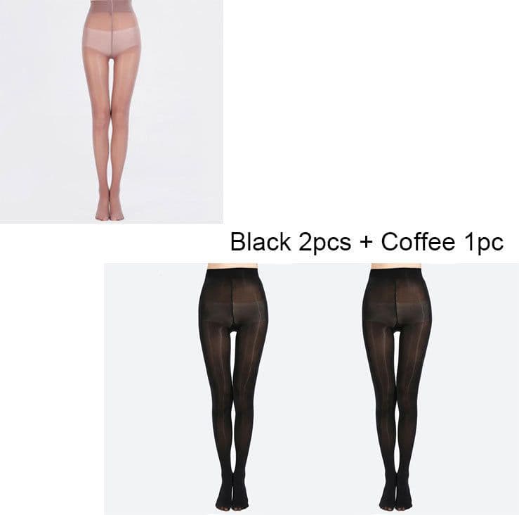 image-Sexy High Elastic Belly Mask Horse Oil Socks Steel Stockings