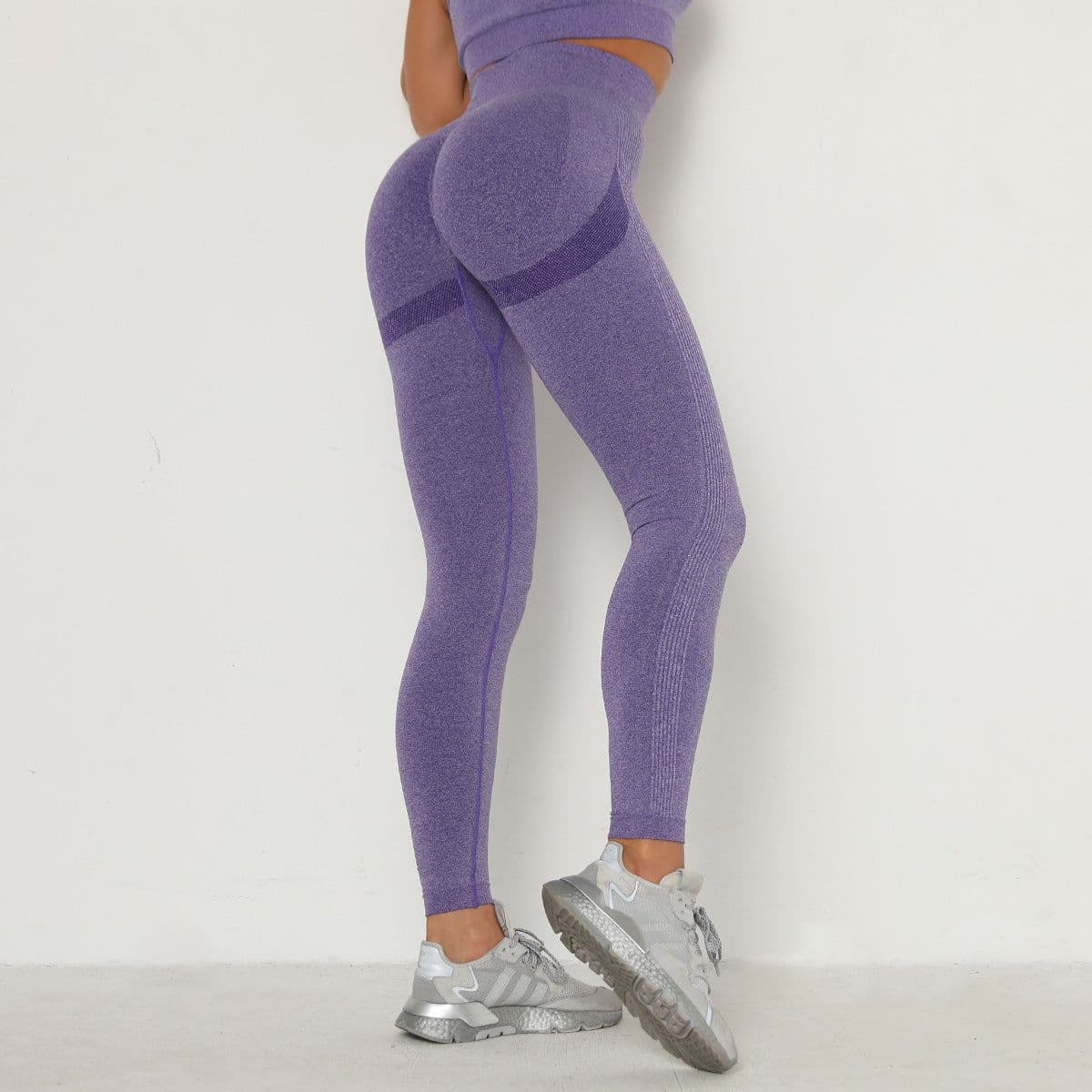 image-Seamless Knitted Peach Hip Women's Tight Elastic Yoga Pants High Waist Quick-drying Hip Pants