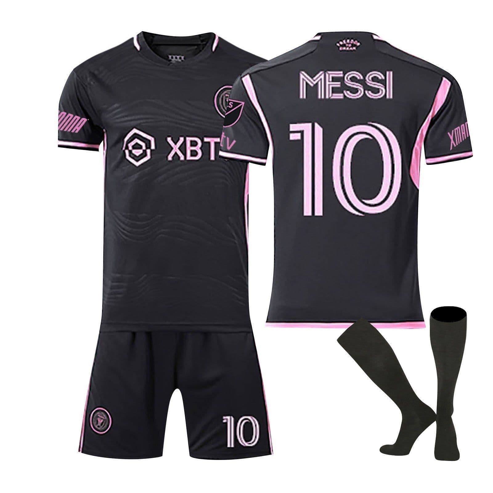 image-Inter Miami Messi No10 Football Kit Home Match Football Jersey Tracksuit Shirts Shorts And Socks Set For Kids And Men Kids Football Jersey Set Jerseys Sweat Suit Tracksuit Training Outfits