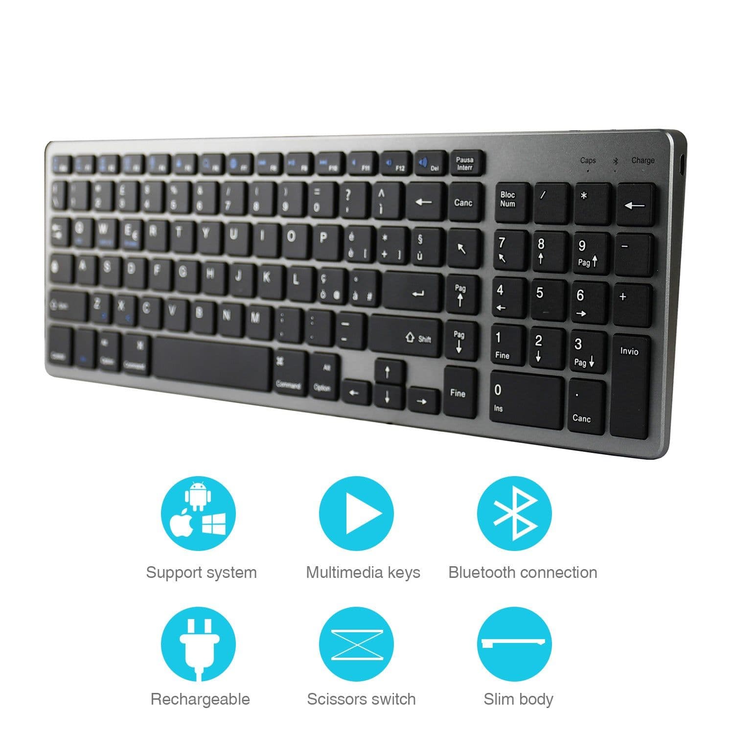 image-Tablet Phone Universal Digital Rechargeable Bluetooth Keyboard