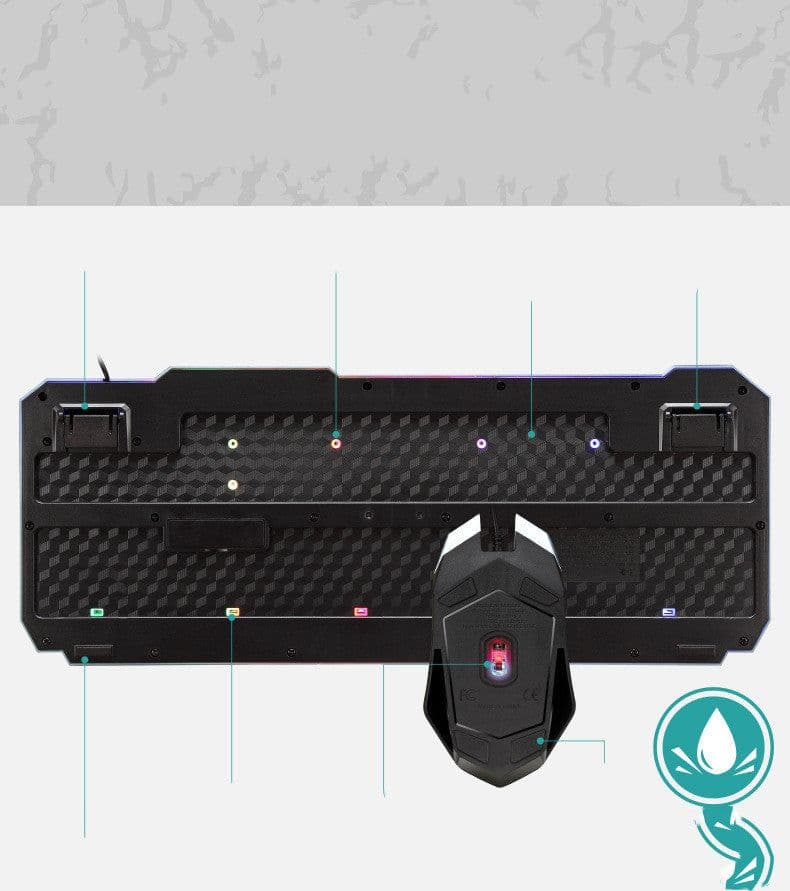 image-Luminous 4D Gaming Keyboard And Mouse Set Luminous Keyboard And Mouse