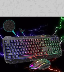 image-Luminous 4D Gaming Keyboard And Mouse Set Luminous Keyboard And Mouse