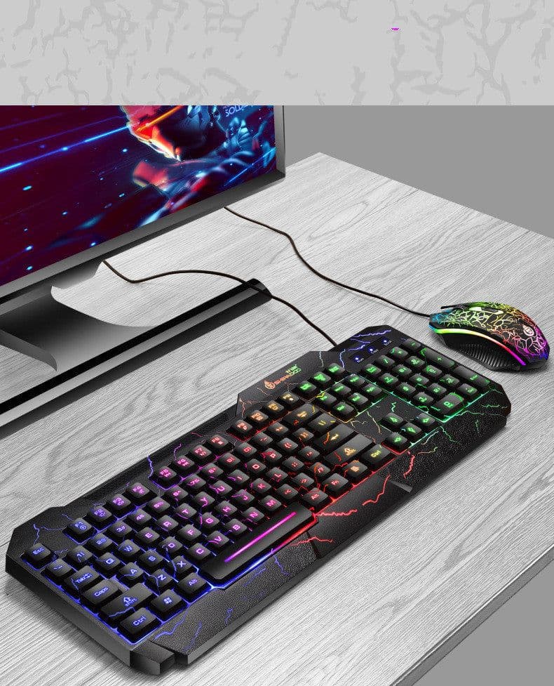 image-Luminous 4D Gaming Keyboard And Mouse Set Luminous Keyboard And Mouse