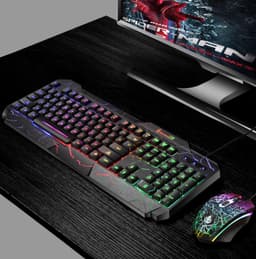 image-Luminous 4D Gaming Keyboard And Mouse Set Luminous Keyboard And Mouse
