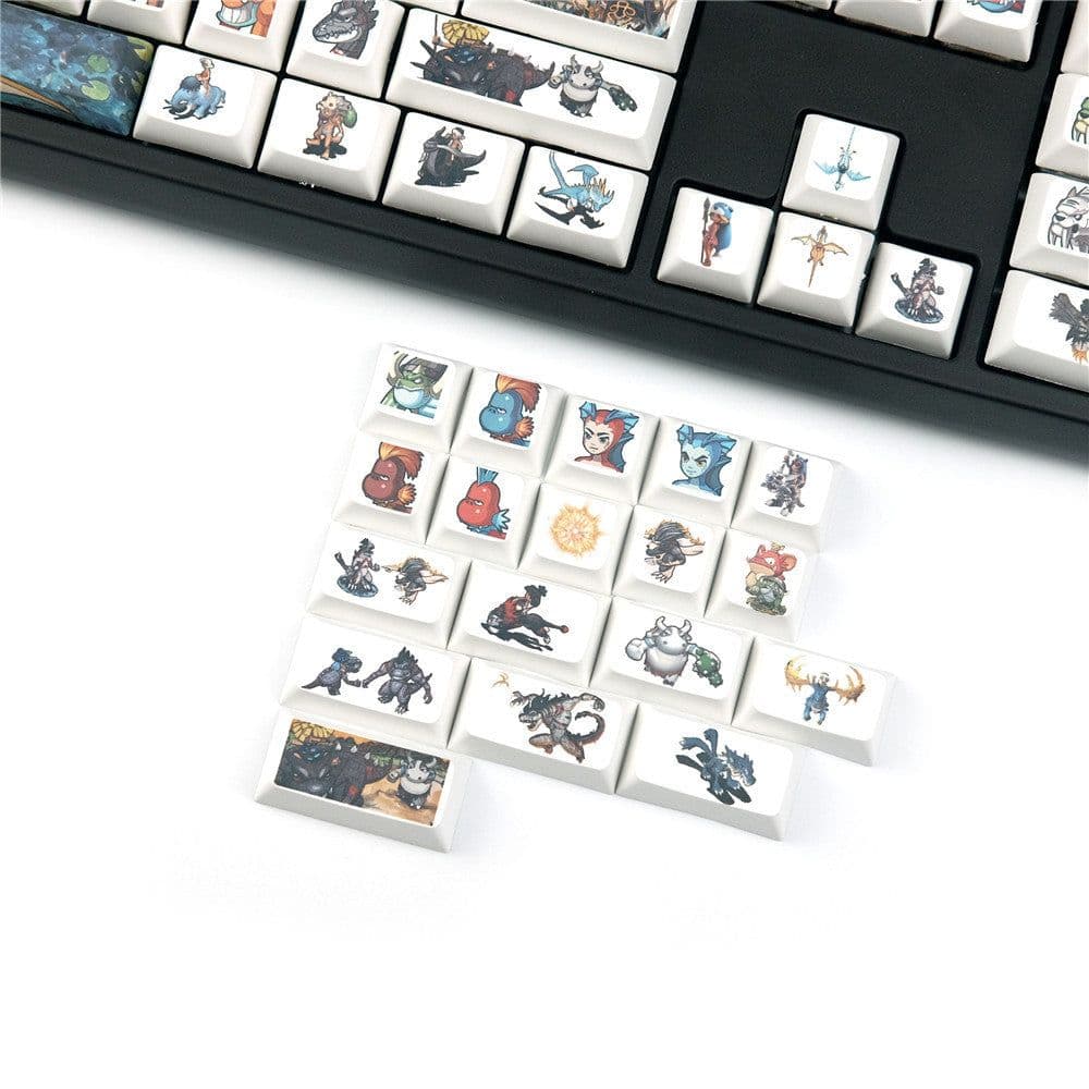 image-Xda Little Monster Sublimation Keycap Personality Cartoon Mechanical Keyboard Dedicated Keys