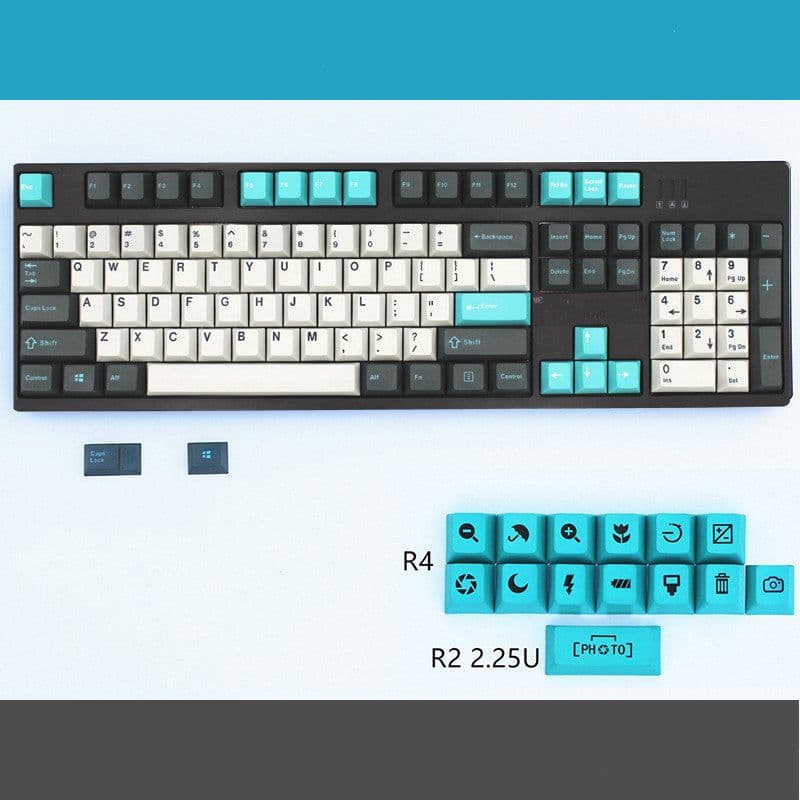 image-Ps Set Cheese Green Nautilus Graphite Cyan Two-Color Pbt Mechanical Keycap