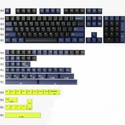 image-Capturer's New Product Original High Two-Color Molding Powder Black Blue Purple Red Black Blue Black With Two-Color PBT Mechanical Keycaps