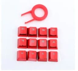 image-Redragon 12 Tasti PBT Doppio Colpo di Iniezione Retroilluminato Metallic Elettrolitico Colore Rosso Keycaps per Interruttore Meccanico Tastiere