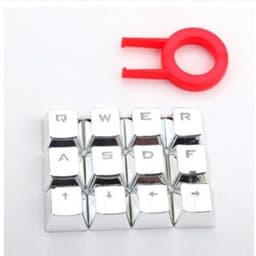image-Redragon 12 Tasti PBT Doppio Colpo di Iniezione Retroilluminato Metallic Elettrolitico Colore Rosso Keycaps per Interruttore Meccanico Tastiere