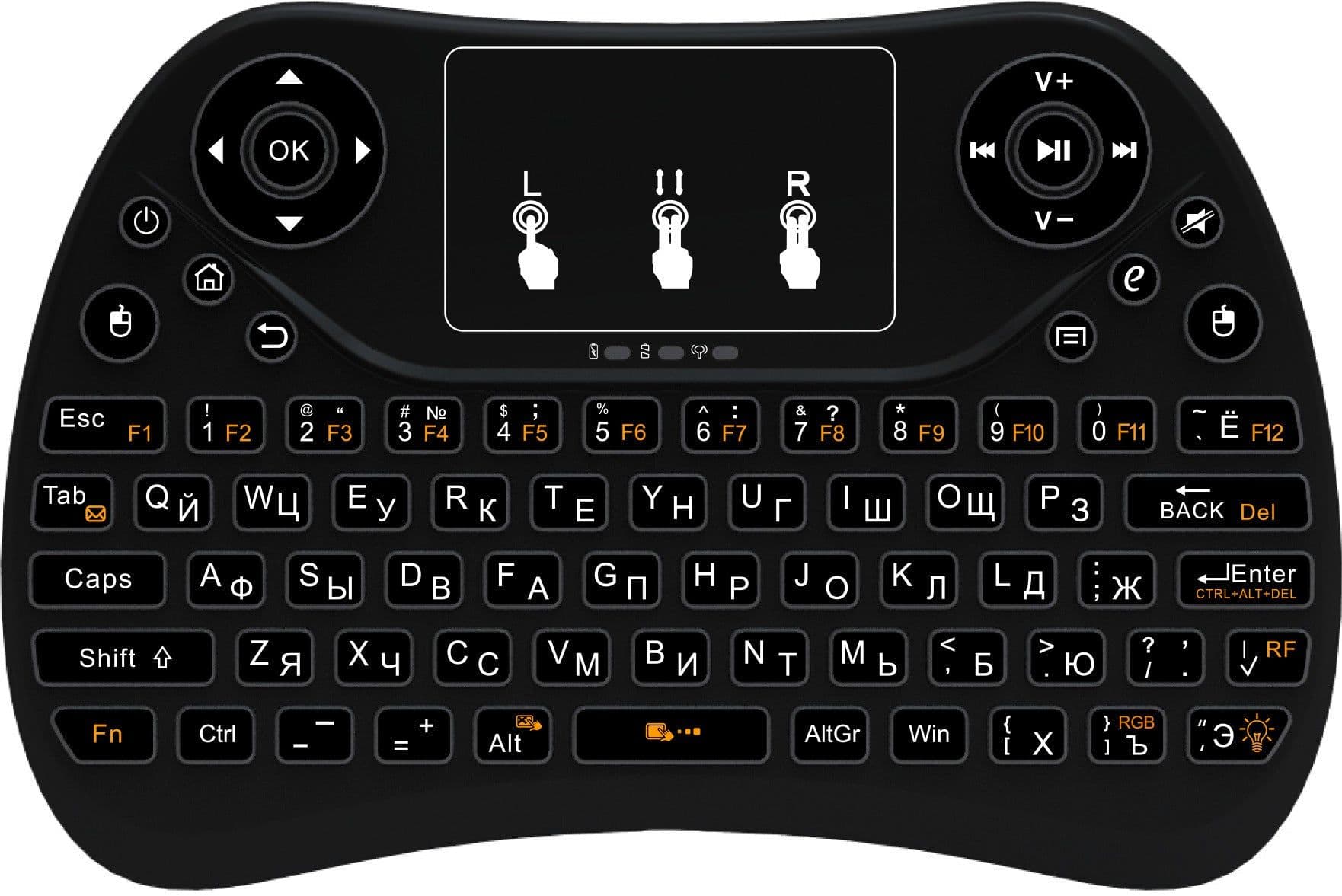 image-Mini touch keyboard with seven-color backlight English