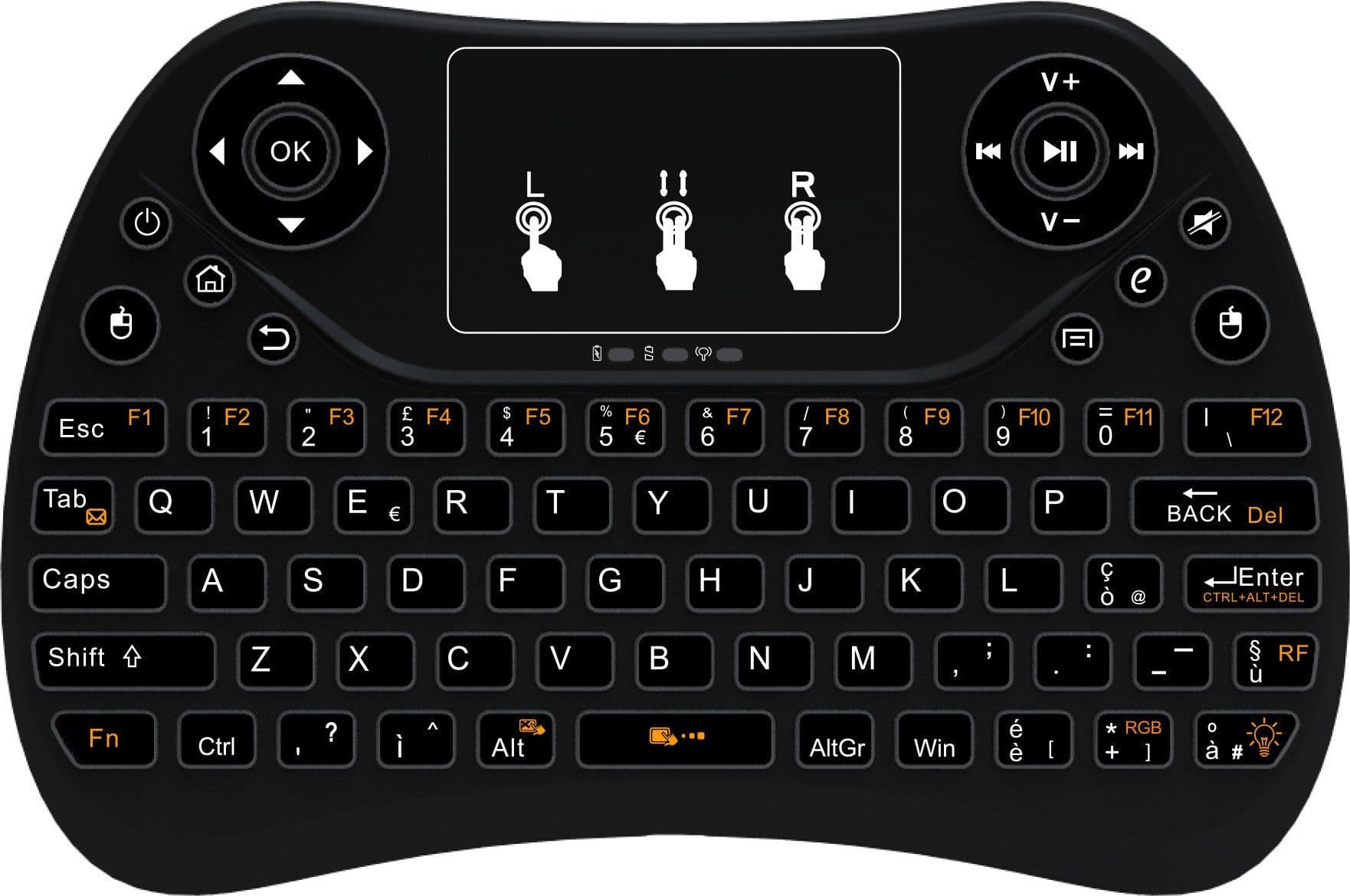 image-Mini touch keyboard with seven-color backlight English