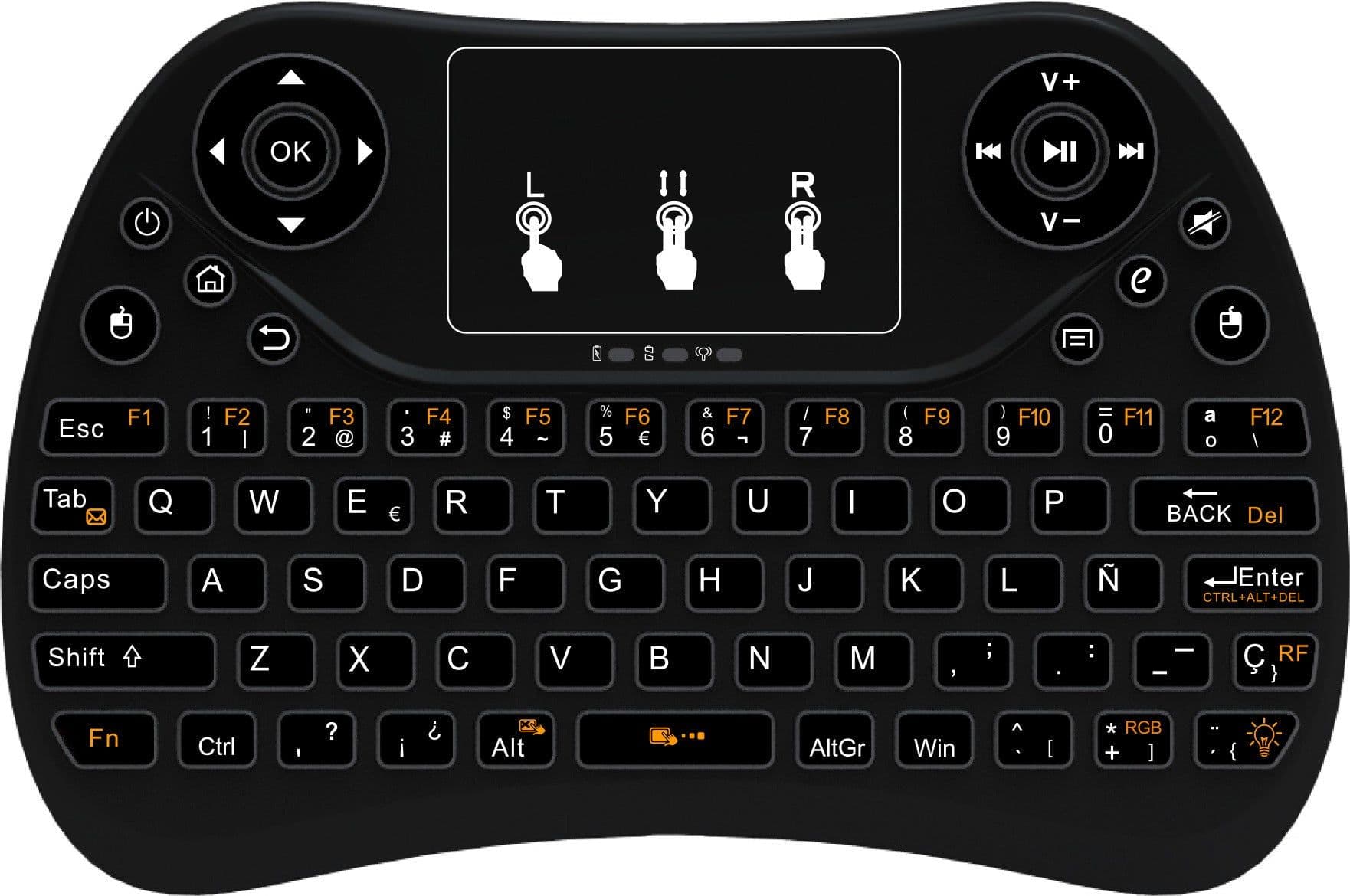 image-Mini touch keyboard with seven-color backlight English