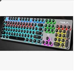 image-Internet Cafe Metal Backlit Eat Chicken Usb Game Green Axis Membrane Mechanical Keyboard