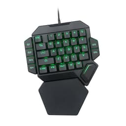 image-One-handed wired mechanical keyboard green axis set game gun god throne left hand small keyboard and mouse
