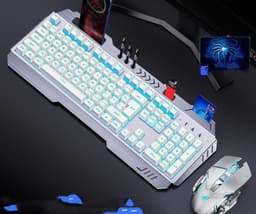 image-Mechanical Hand Keyboard, Mouse And Earphone Three Piece Suit Wired Computer Notebook Chicken Eating Game