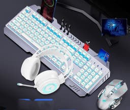 image-Mechanical Hand Keyboard, Mouse And Earphone Three Piece Suit Wired Computer Notebook Chicken Eating Game