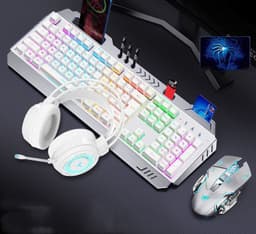 image-Mechanical Hand Keyboard, Mouse And Earphone Three Piece Suit Wired Computer Notebook Chicken Eating Game