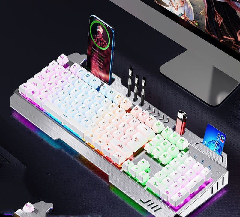 image-Mechanical Hand Keyboard, Mouse And Earphone Three Piece Suit Wired Computer Notebook Chicken Eating Game