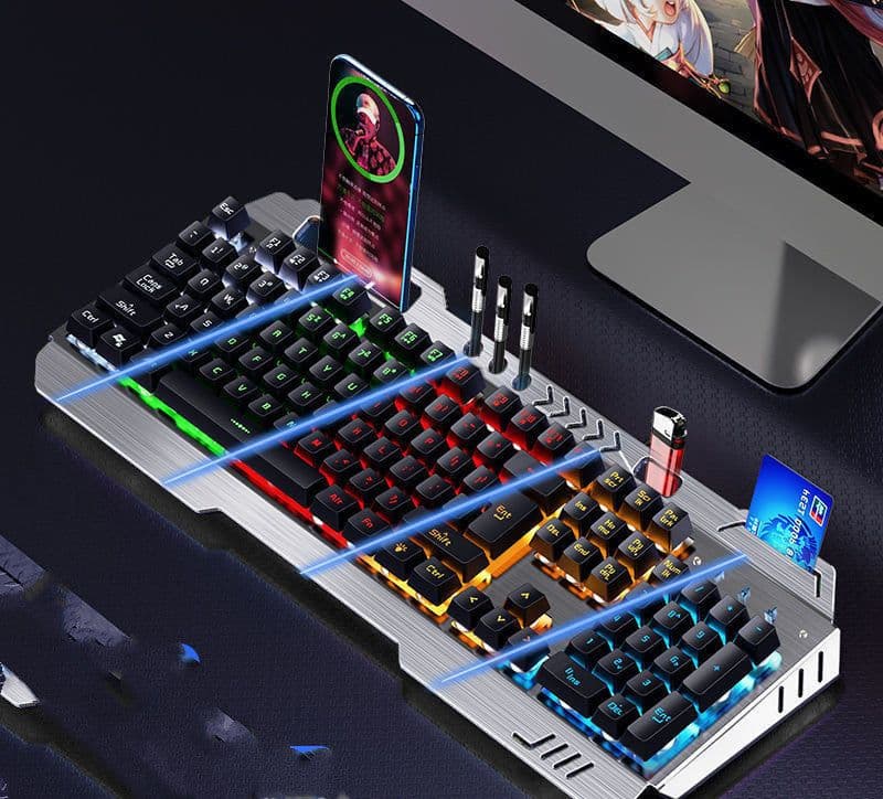 image-Mechanical Hand Keyboard, Mouse And Earphone Three Piece Suit Wired Computer Notebook Chicken Eating Game