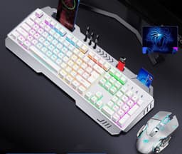 image-Mechanical Hand Keyboard, Mouse And Earphone Three Piece Suit Wired Computer Notebook Chicken Eating Game