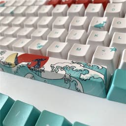 image-Coral Sea Keycaps PBT Five-sided Sublimation Mechanical Keyboard
