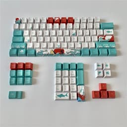 image-Coral Sea Keycaps PBT Five-sided Sublimation Mechanical Keyboard