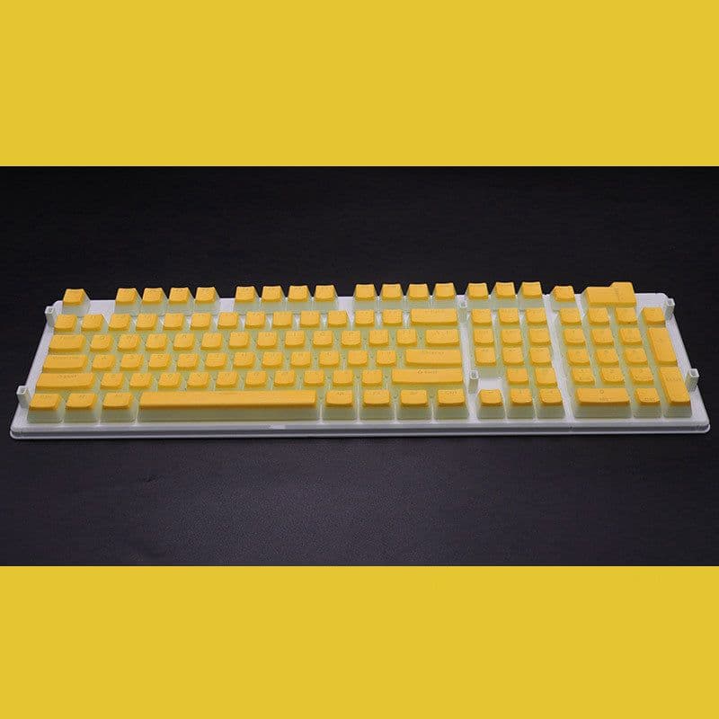 image-Pudding 108 Key Double Skin Pudding Cream PBT104 Two-color Milk Skin Mechanical Keyboard Translucent Keycap