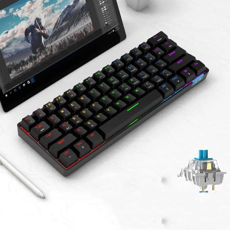 image-Wireless Dual-mode Bluetooth Mechanical Keyboard Tablet Phone