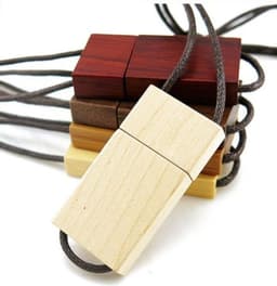 image-Lanyard Wooden USB Flash Drive Creative Wooden Gift USB Flash Drive