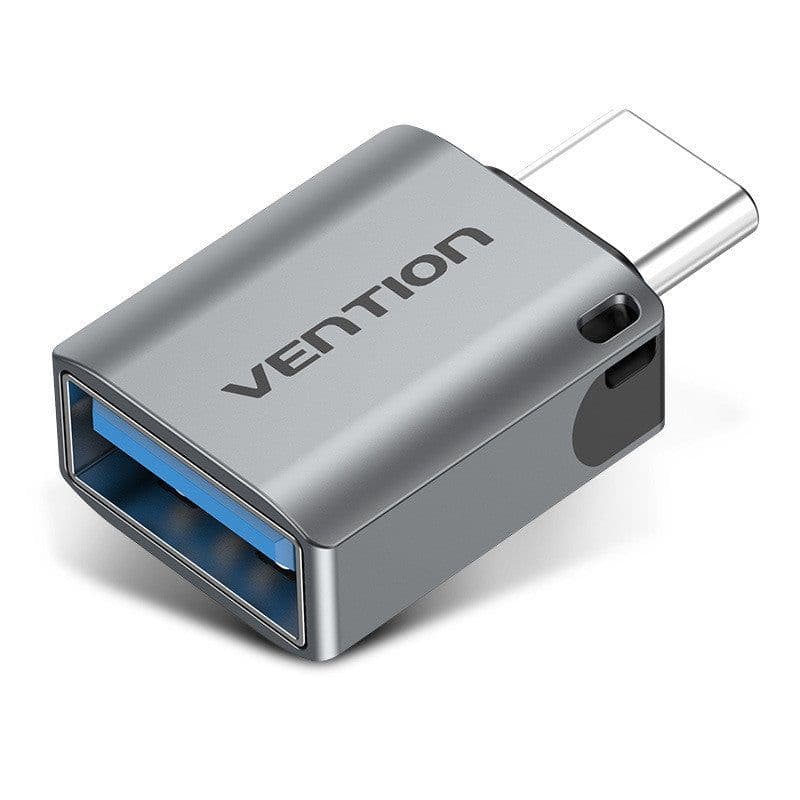 image-USB 3.0C Male To A Female OTG Adapter Aluminum Alloy Grey With Lanyard