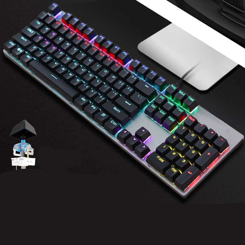 image-Real Mechanical Keyboard GK410 Green Axis Desktop Computer Wired
