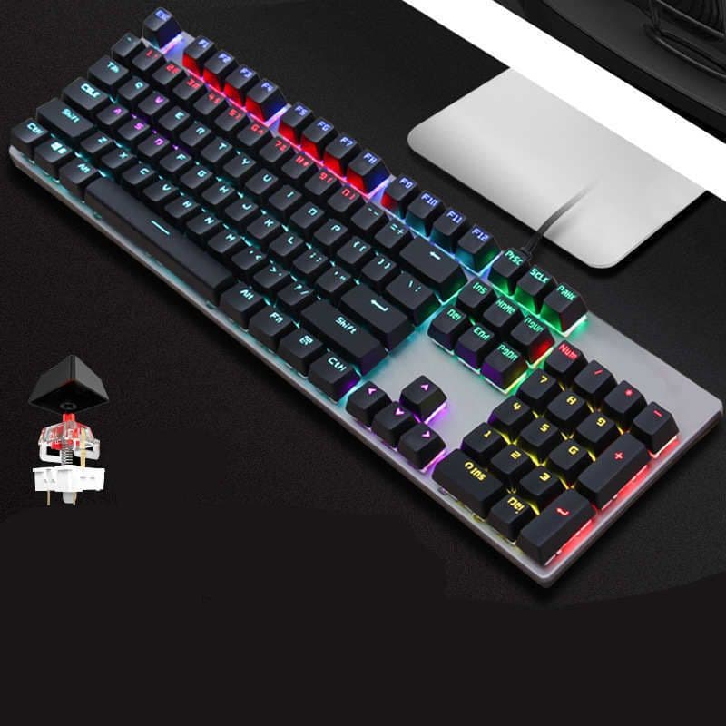 image-Real Mechanical Keyboard GK410 Green Axis Desktop Computer Wired