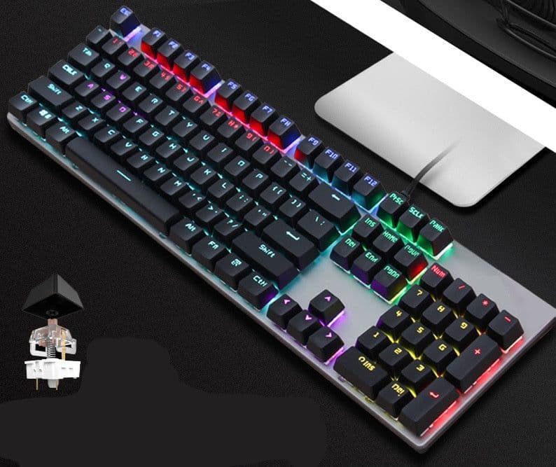 image-Real Mechanical Keyboard GK410 Green Axis Desktop Computer Wired