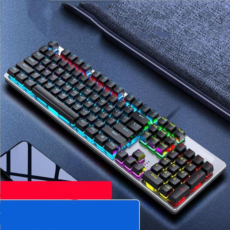 image-Real Mechanical Keyboard GK410 Green Axis Desktop Computer Wired