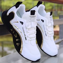 image-Fashion Colorblock Lace-up Sneakers For Men Breathable Low-top Dad Shoes Running Walking Sports Shoes
