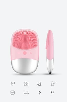 image-Mini Silicone Electric Face Cleansing Brush Electric Facial Cleanser Facial Cleansing Brush Skin Massager Skin Care Tools