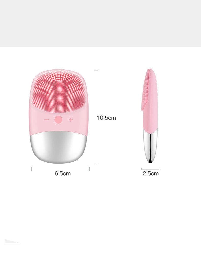 image-Mini Silicone Electric Face Cleansing Brush Electric Facial Cleanser Facial Cleansing Brush Skin Massager Skin Care Tools