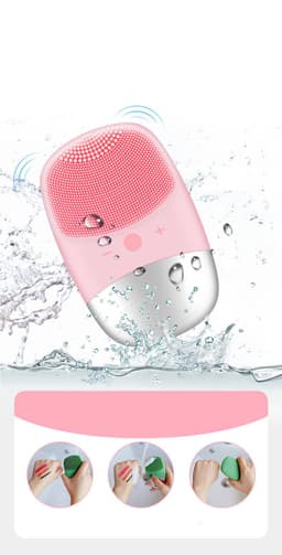 image-Mini Silicone Electric Face Cleansing Brush Electric Facial Cleanser Facial Cleansing Brush Skin Massager Skin Care Tools