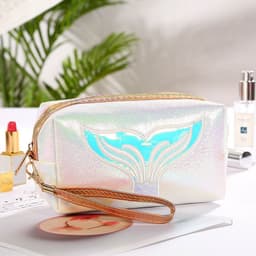 image-Hot Selling Colorful Pu Makeup Bag Cartoon Fishtail Women's Bag