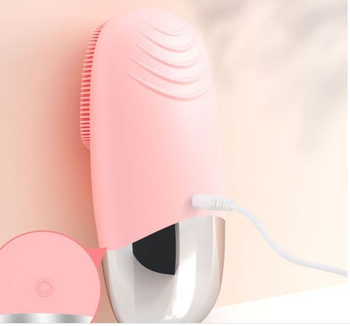 image-Mini Silicone Electric Face Cleansing Brush Electric Facial Cleanser Facial Cleansing Brush Skin Massager Skin Care Tools