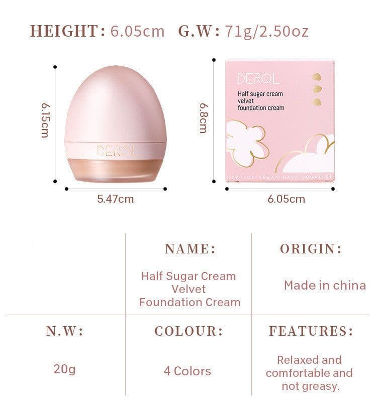 image-4colors Lightweight Foundation Concealer Cream With Makeup Sponge Brightening Moisturizing Liquid Foundation BBCream