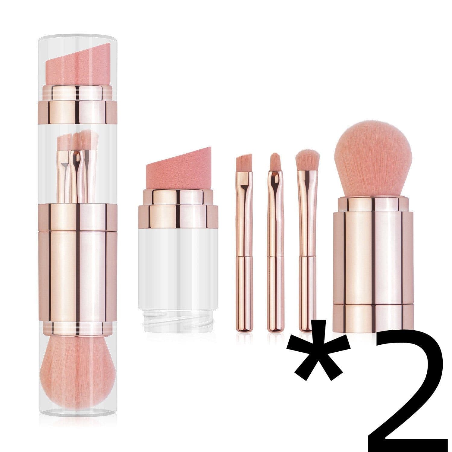 image-5-in-1 Makeup Brushes Multifunctional Portable Foundation Eyeshadow Puff Powder Maquillaje Cosmetic With Brush Cleaning Bowl
