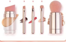 image-5-in-1 Makeup Brushes Multifunctional Portable Foundation Eyeshadow Puff Powder Maquillaje Cosmetic With Brush Cleaning Bowl