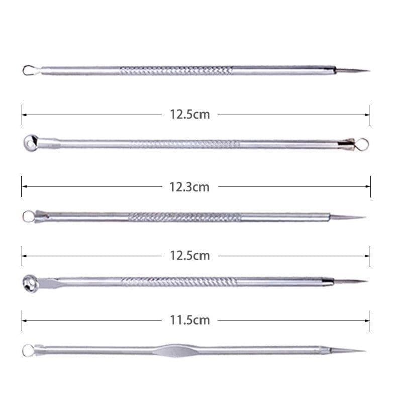 image-9pcs Stainless Steel Acne Needle Cell Clamp Double-headed Acne Acne Needle