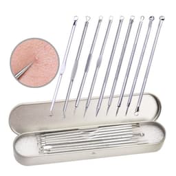 image-9pcs Stainless Steel Acne Needle Cell Clamp Double-headed Acne Acne Needle