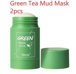 image-Cleansing Green Tea Mask Clay Stick Oil Control Anti-Acne Whitening Seaweed Mask Skin Care
