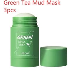 image-Cleansing Green Tea Mask Clay Stick Oil Control Anti-Acne Whitening Seaweed Mask Skin Care