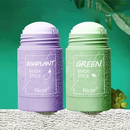 image-Cleansing Green Tea Mask Clay Stick Oil Control Anti-Acne Whitening Seaweed Mask Skin Care